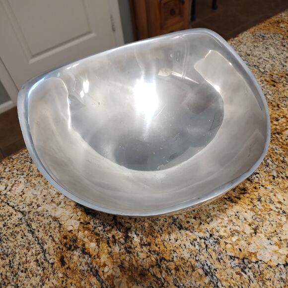 Nambe 528 Silver Alloy Mid Century Modern Tri Corner Storage Bowl - Picture 1 of 8